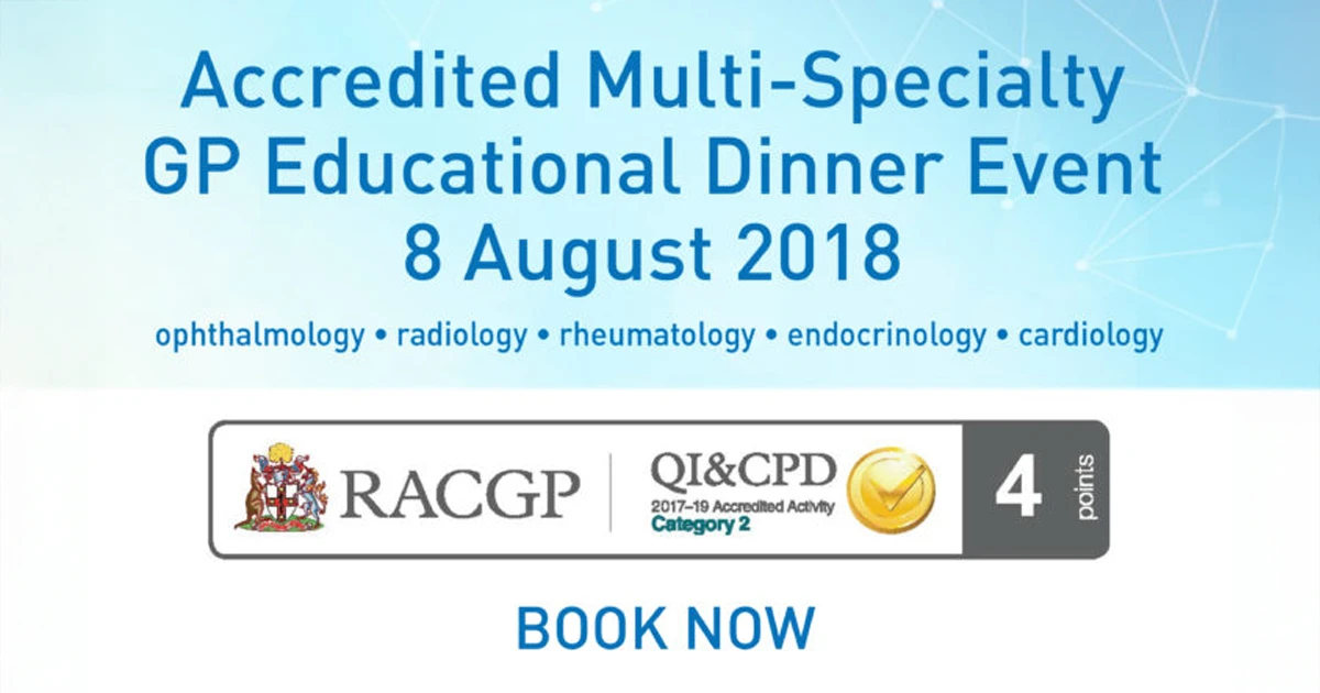 Dr Vicky Lu would like to invite you to attend our accredited educational dinner event on Wednesday 8 August at Castlecrag.